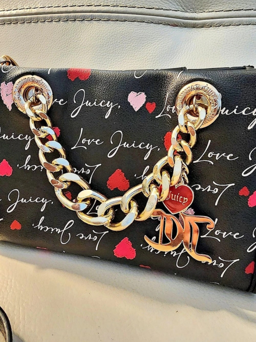 Juicy Couture Black & Pink Shoulder Bag